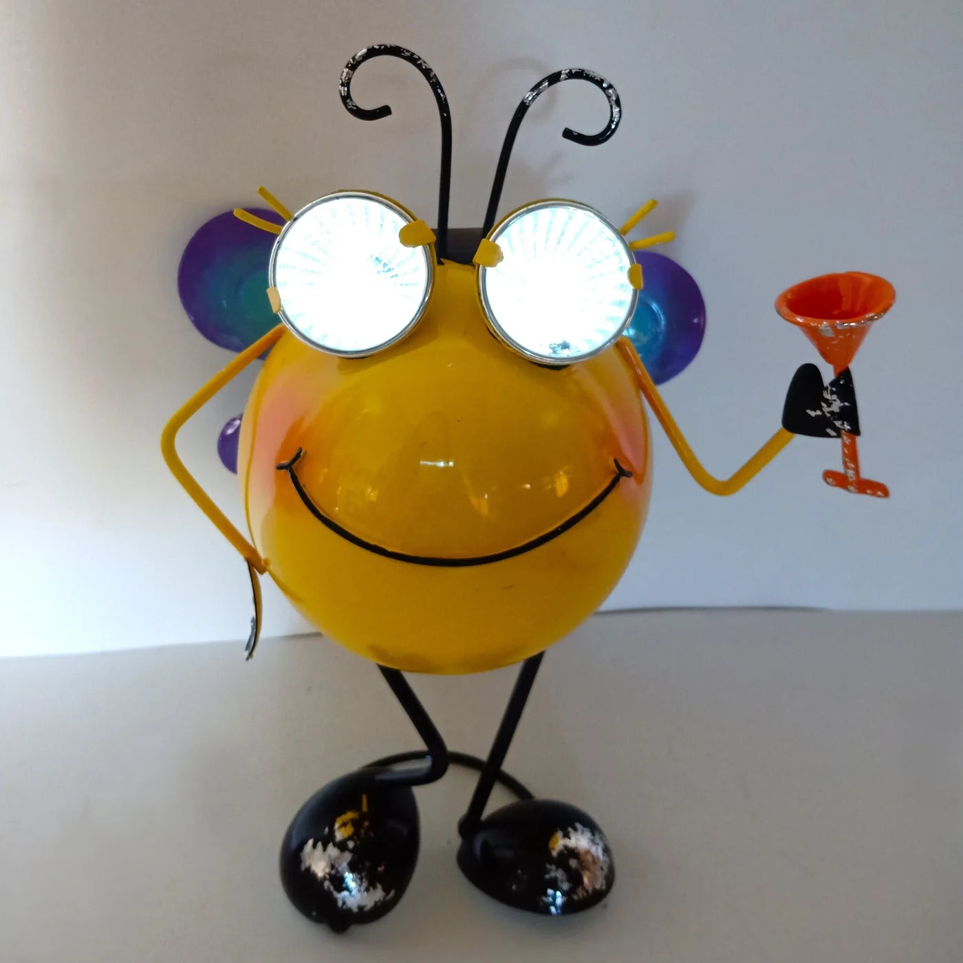 Butterfly, Metal with Solar Light Eyes 8.5"