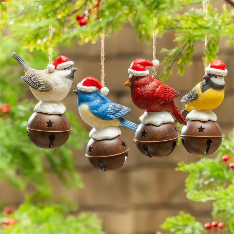Bell, Snowbird with Santa Hat Assorted