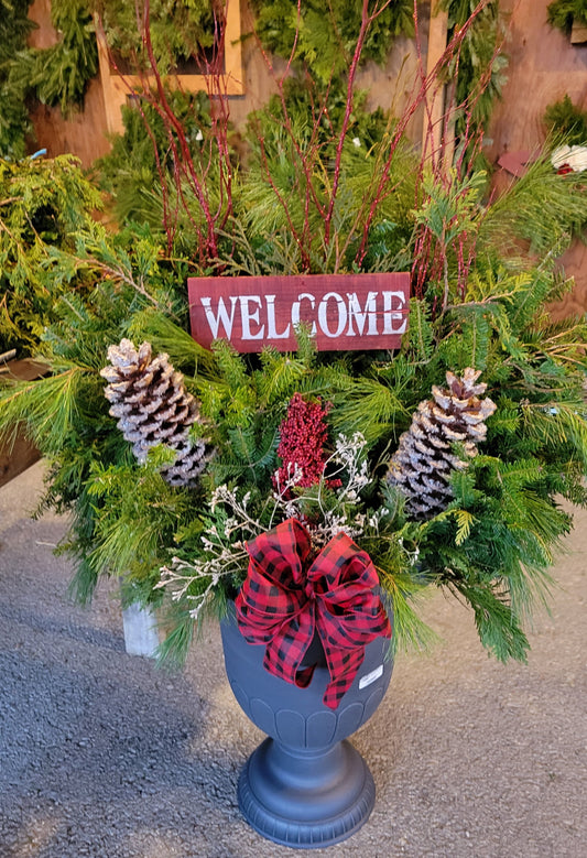 Porch Planter, Grey Urn