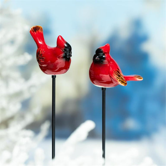 Garden Stake, Ceramic Cardinal