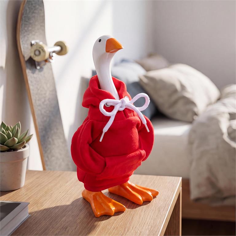 Gordy The Desk Goose Outfit, Red Hoodie