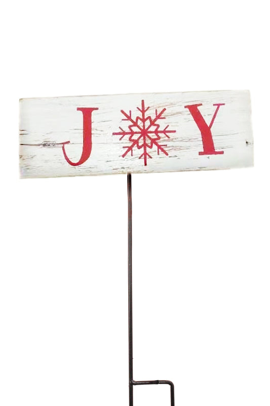 Joy Sign, Wooden White Large