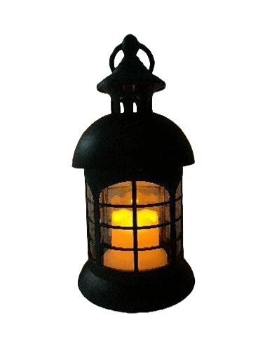 Lantern, 9" with LED Candle and Timer