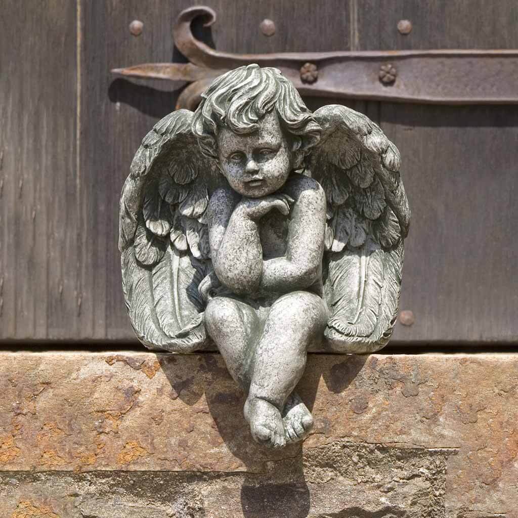 Cement Small Sitting Cherub