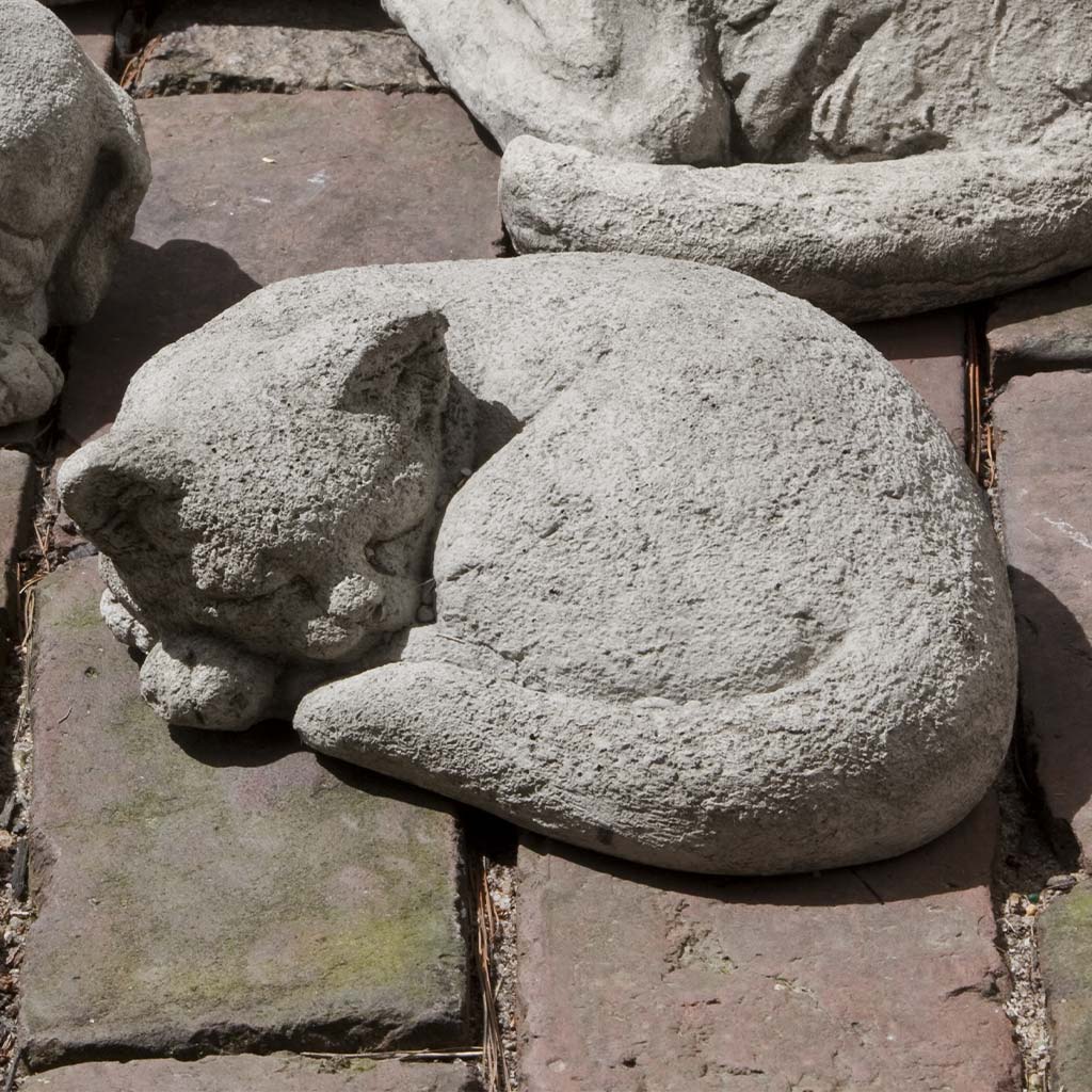 Cement Small Curled Cat