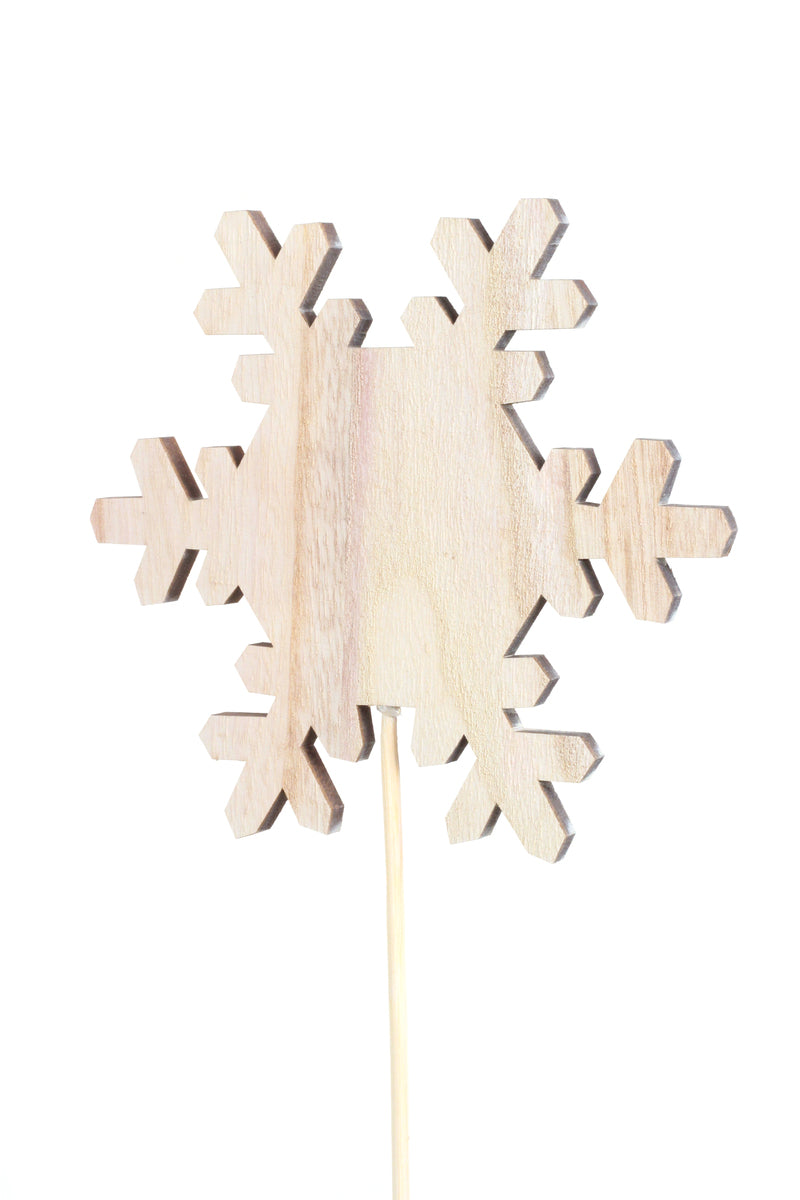 Snowflake, Wooden White Wash 5" Accent