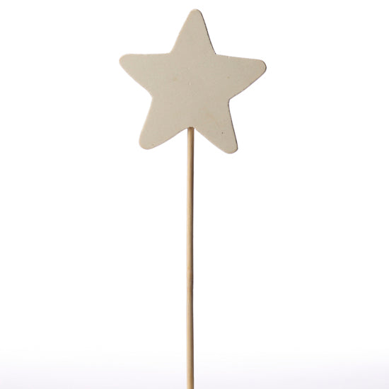 Star Accent, White Wood 6"