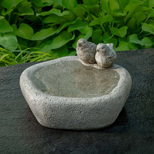 Cement Woodland Dragonfly Birdbath
