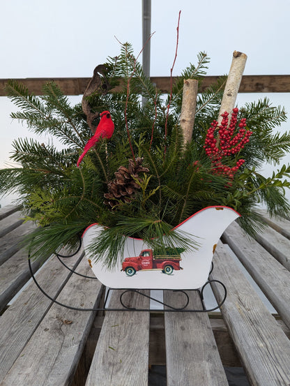 Sleigh, Metal Planter